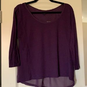 Plump long sleeve with sheer back.